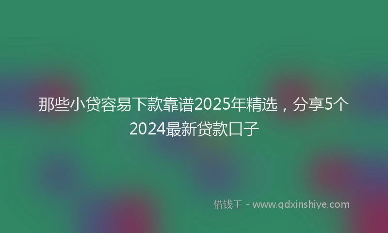 那些小贷容易下款靠谱2025年精选，分享5个2024最新贷款口子