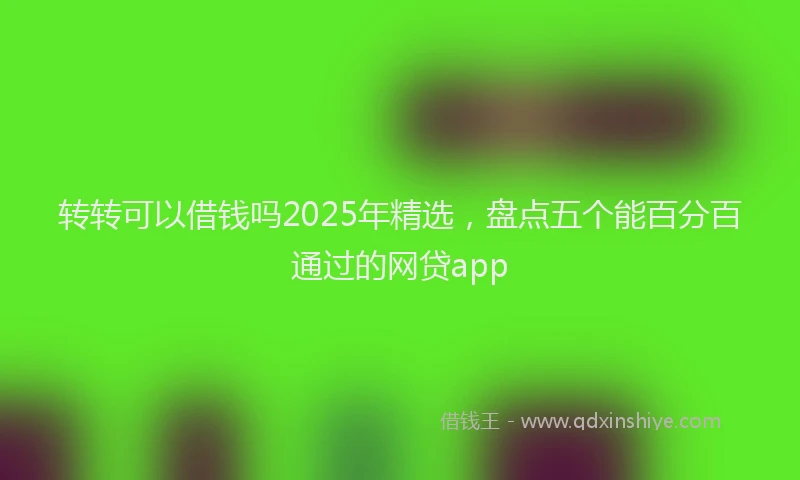 转转可以借钱吗2025年精选，盘点五个能百分百通过的网贷app