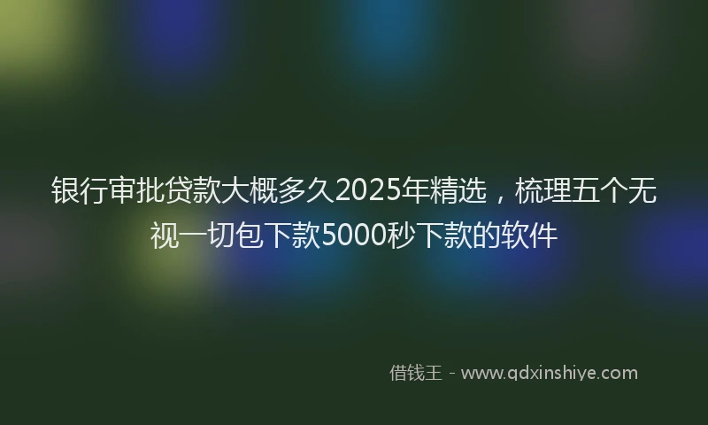 银行审批贷款大概多久2025年精选，梳理五个无视一切包下款5000秒下款的软件