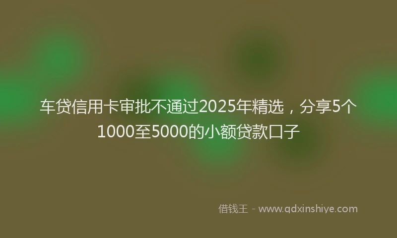 车贷信用卡审批不通过2025年精选，分享5个1000至5000的小额贷款口子