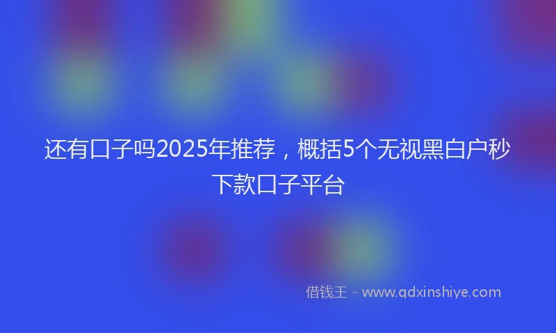 还有口子吗2025年推荐，概括5个无视黑白户秒下款口子平台