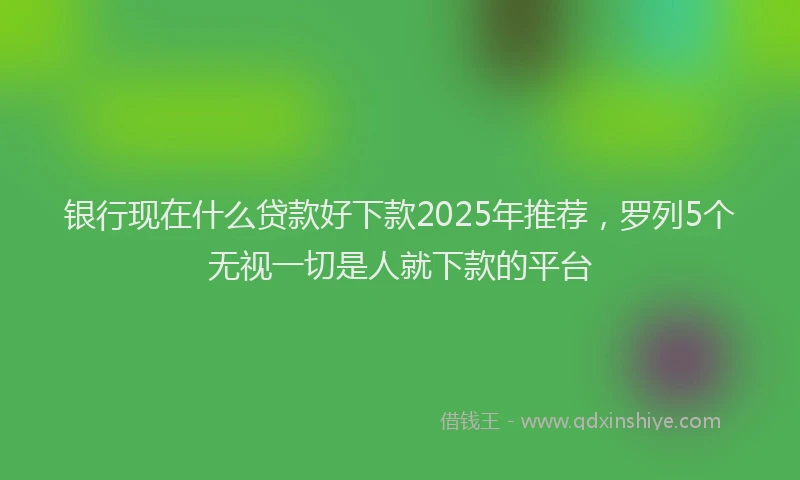 银行现在什么贷款好下款2025年推荐，罗列5个无视一切是人就下款的平台