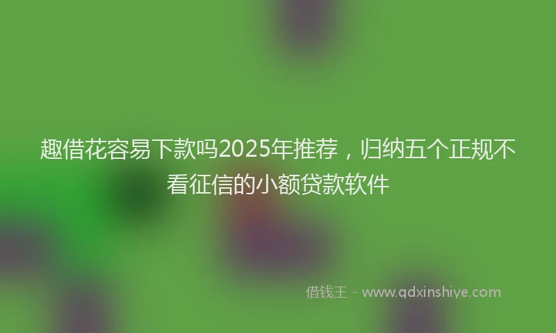 趣借花容易下款吗2025年推荐，归纳五个正规不看征信的小额贷款软件