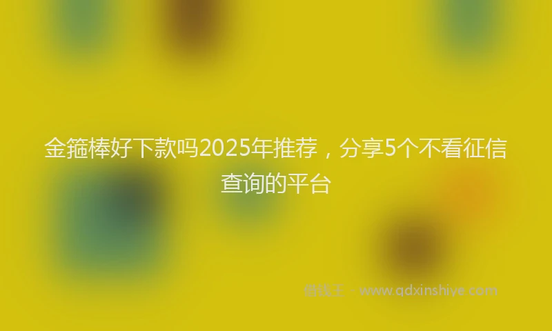 金箍棒好下款吗2025年推荐，分享5个不看征信查询的平台