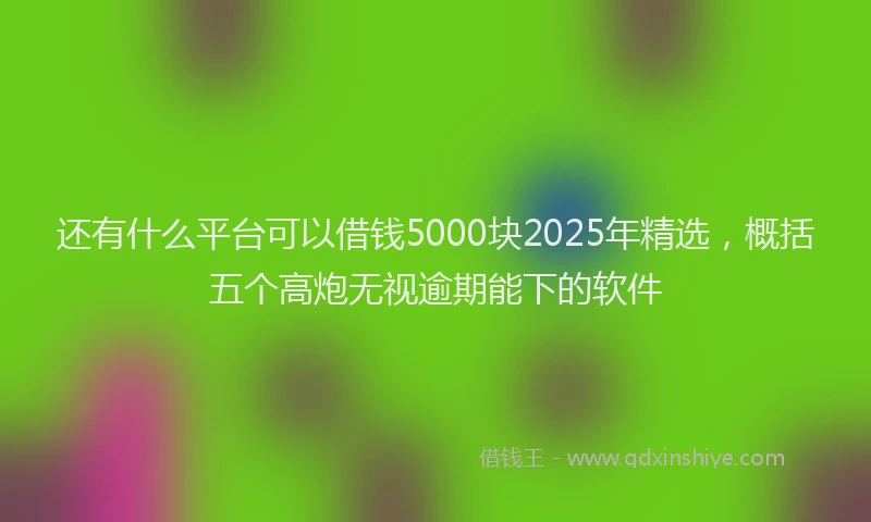 还有什么平台可以借钱5000块2025年精选，概括五个高炮无视逾期能下的软件