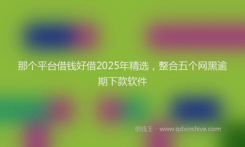 那个平台借钱好借2025年精选，整合五个网黑逾期下款软件