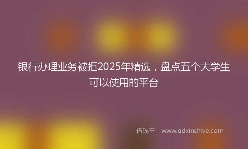 银行办理业务被拒2025年精选，盘点五个大学生可以使用的平台