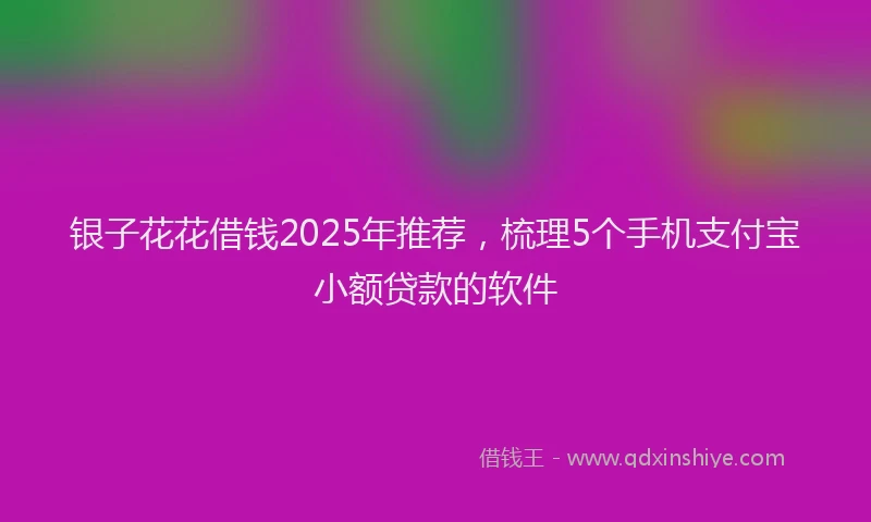 银子花花借钱2025年推荐，梳理5个手机支付宝小额贷款的软件