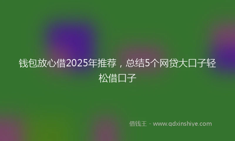 钱包放心借2025年推荐，总结5个网贷大口子轻松借口子
