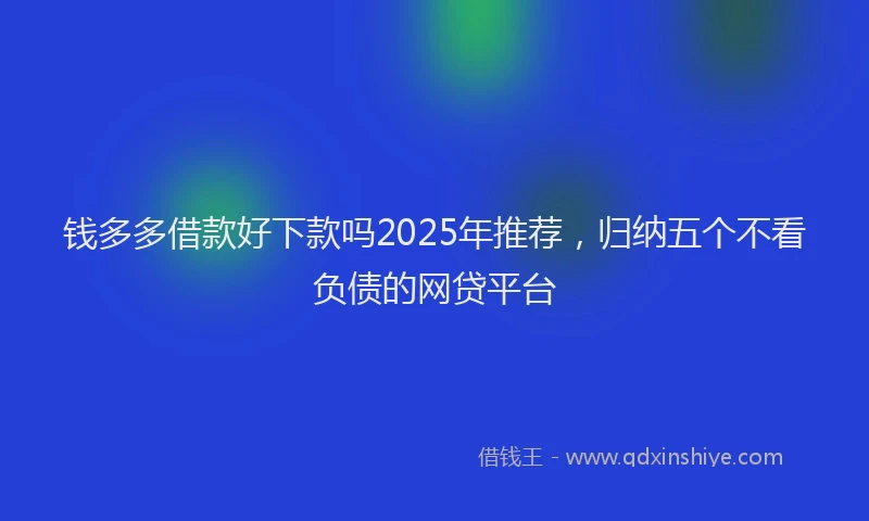 钱多多借款好下款吗2025年推荐，归纳五个不看负债的网贷平台