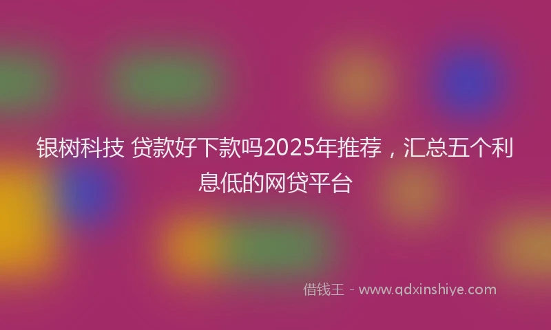 银树科技 贷款好下款吗2025年推荐，汇总五个利息低的网贷平台