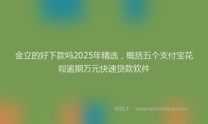 金立的好下款吗2025年精选，概括五个支付宝花呗逾期万元快速贷款软件