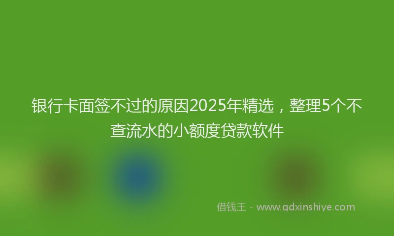 银行卡面签不过的原因2025年精选，整理5个不查流水的小额度贷款软件