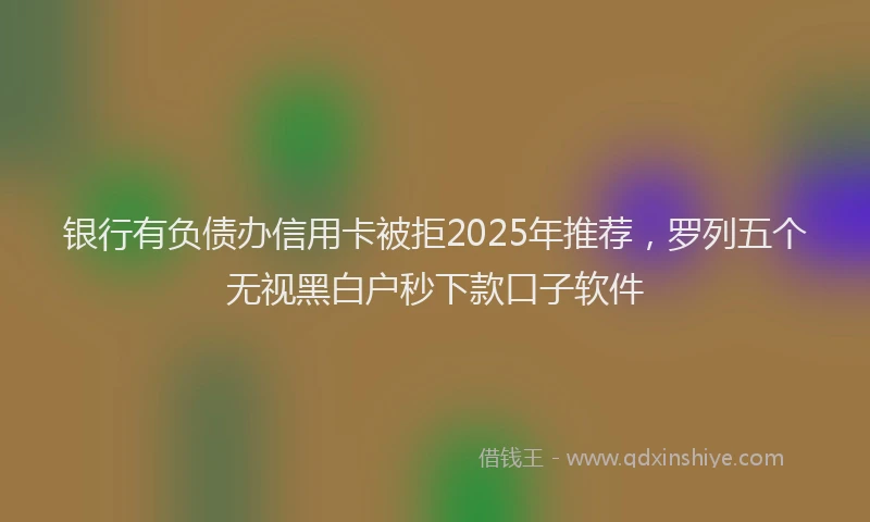 银行有负债办信用卡被拒2025年推荐，罗列五个无视黑白户秒下款口子软件