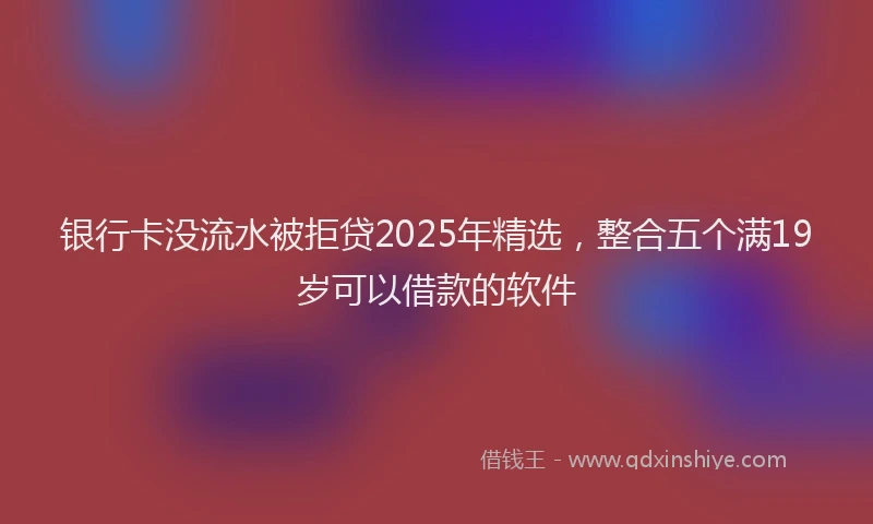 银行卡没流水被拒贷2025年精选，整合五个满19岁可以借款的软件