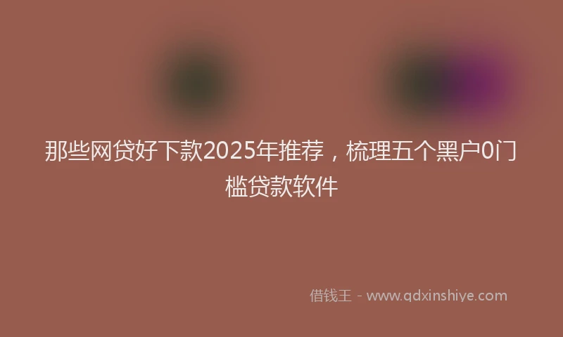 那些网贷好下款2025年推荐，梳理五个黑户0门槛贷款软件