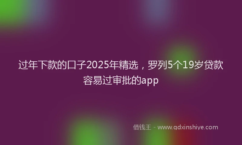 过年下款的口子2025年精选，罗列5个19岁贷款容易过审批的app