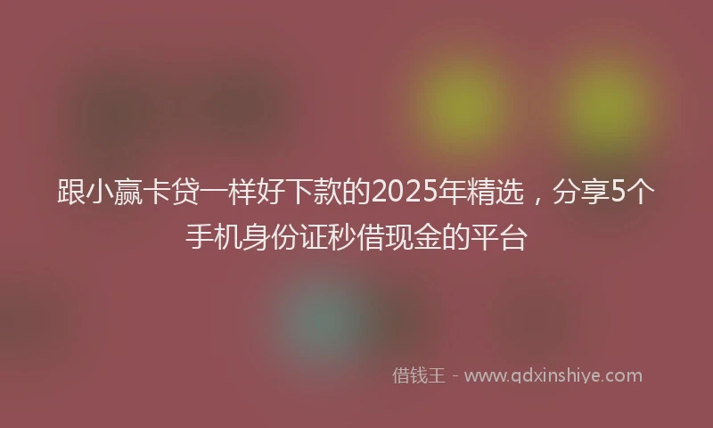 跟小赢卡贷一样好下款的2025年精选，分享5个手机身份证秒借现金的平台
