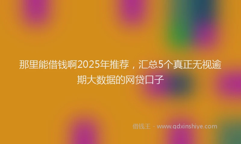 那里能借钱啊2025年推荐，汇总5个真正无视逾期大数据的网贷口子