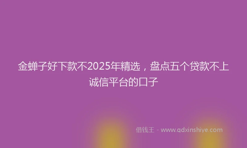 金蝉子好下款不2025年精选，盘点五个贷款不上诚信平台的口子