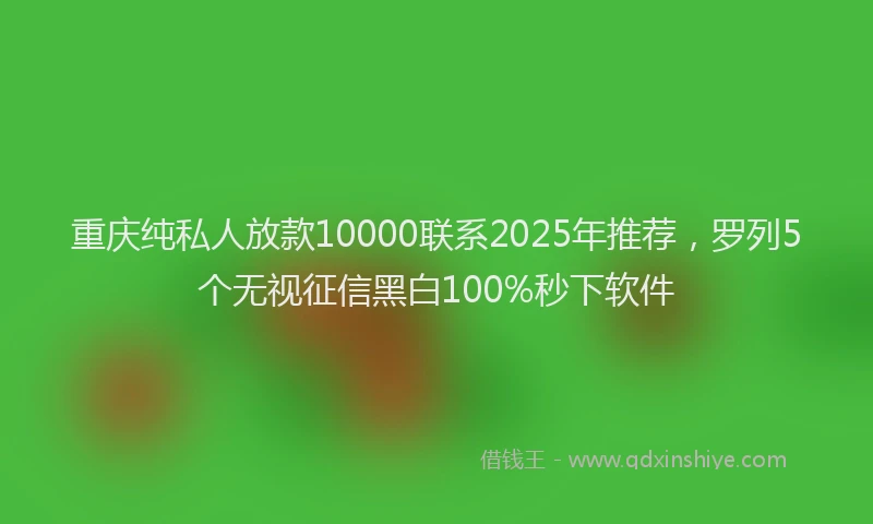 重庆纯私人放款10000联系2025年推荐，罗列5个无视征信黑白100%秒下软件