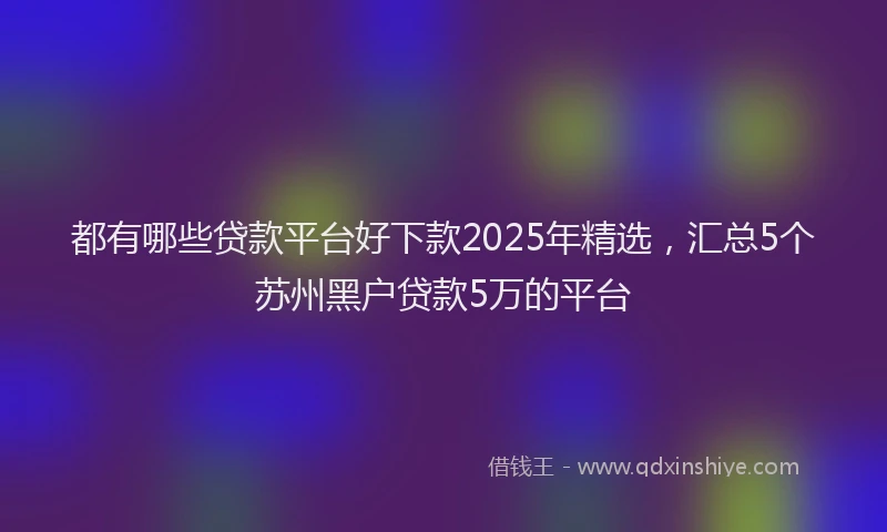 都有哪些贷款平台好下款2025年精选，汇总5个苏州黑户贷款5万的平台