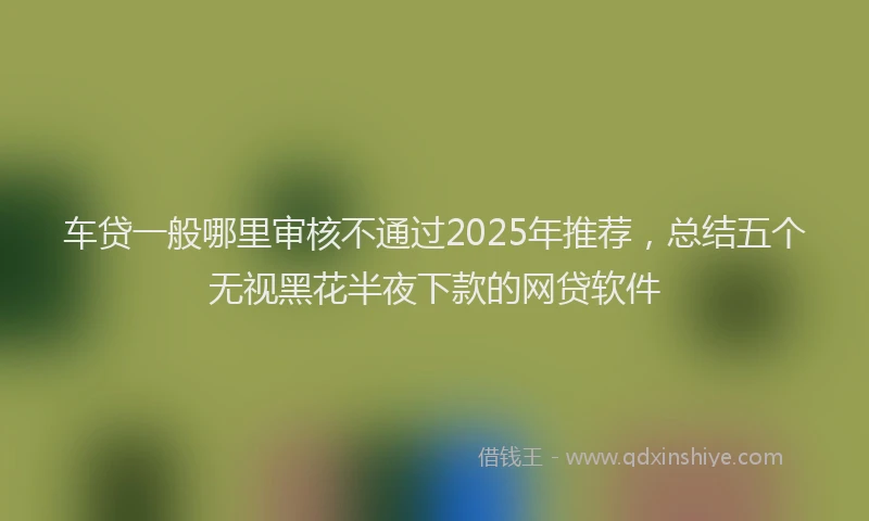 车贷一般哪里审核不通过2025年推荐，总结五个无视黑花半夜下款的网贷软件