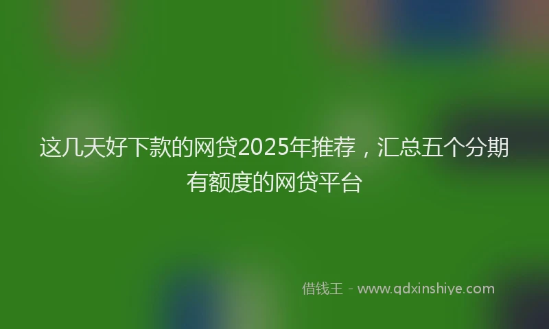 这几天好下款的网贷2025年推荐，汇总五个分期有额度的网贷平台