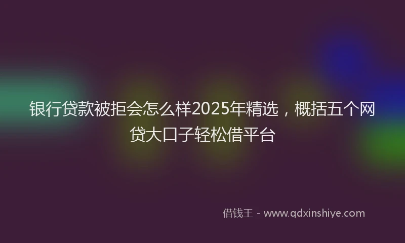 银行贷款被拒会怎么样2025年精选，概括五个网贷大口子轻松借平台