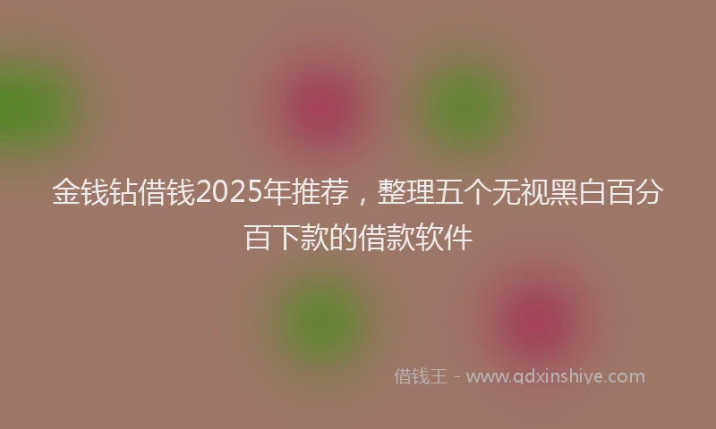 金钱钻借钱2025年推荐，整理五个无视黑白百分百下款的借款软件