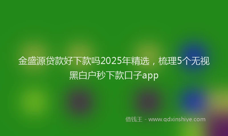 金盛源贷款好下款吗2025年精选，梳理5个无视黑白户秒下款口子app