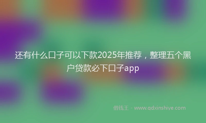 还有什么口子可以下款2025年推荐，整理五个黑户贷款必下口子app