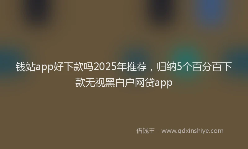 钱站app好下款吗2025年推荐，归纳5个百分百下款无视黑白户网贷app