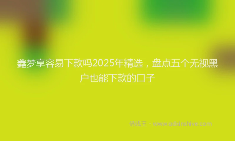 鑫梦享容易下款吗2025年精选，盘点五个无视黑户也能下款的口子