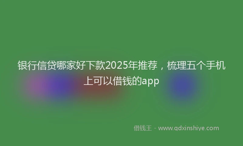 银行信贷哪家好下款2025年推荐，梳理五个手机上可以借钱的app