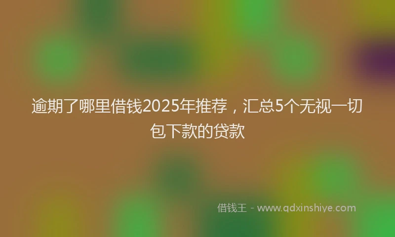 逾期了哪里借钱2025年推荐，汇总5个无视一切包下款的贷款