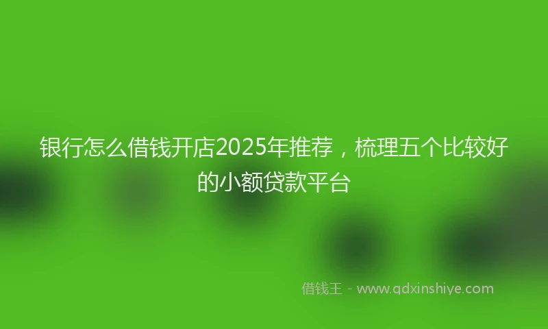 银行怎么借钱开店2025年推荐，梳理五个比较好的小额贷款平台