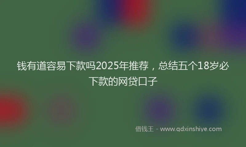 钱有道容易下款吗2025年推荐，总结五个18岁必下款的网贷口子