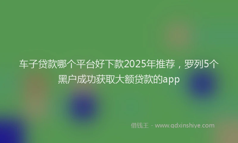 车子贷款哪个平台好下款2025年推荐，罗列5个黑户成功获取大额贷款的app