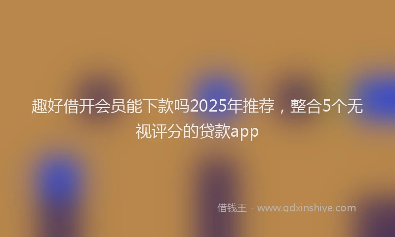 趣好借开会员能下款吗2025年推荐，整合5个无视评分的贷款app