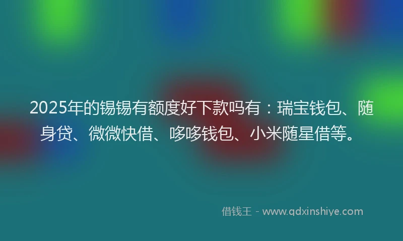 2025年的锡锡有额度好下款吗有：瑞宝钱包、随身贷、微微快借、哆哆钱包、小米随星借等。