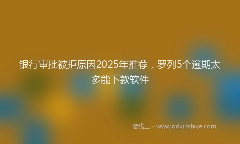 银行审批被拒原因2025年推荐，罗列5个逾期太多能下款软件
