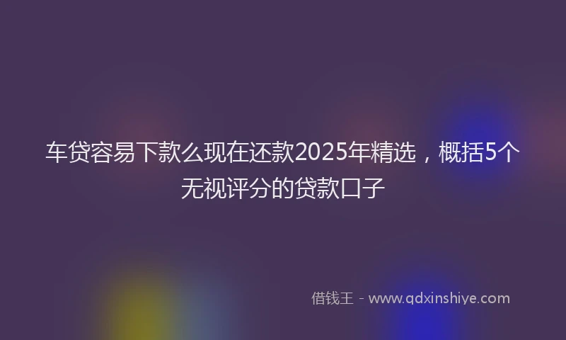 车贷容易下款么现在还款2025年精选，概括5个无视评分的贷款口子