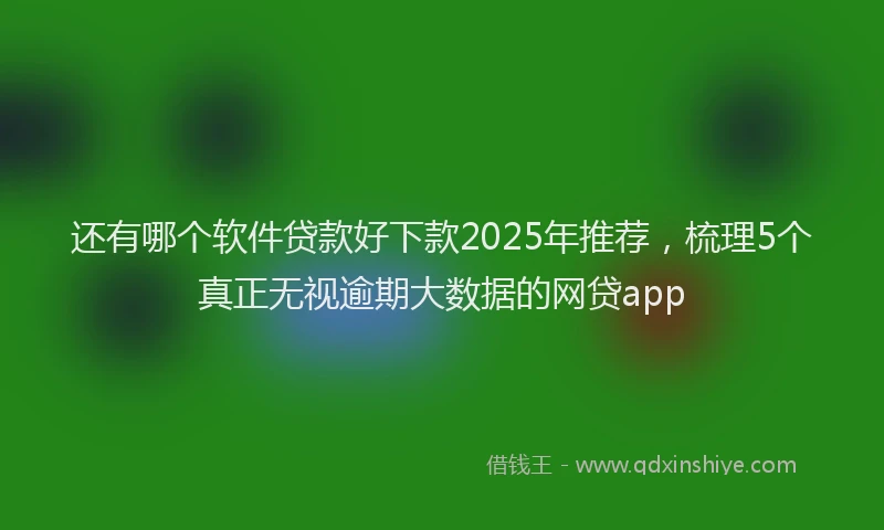 还有哪个软件贷款好下款2025年推荐，梳理5个真正无视逾期大数据的网贷app