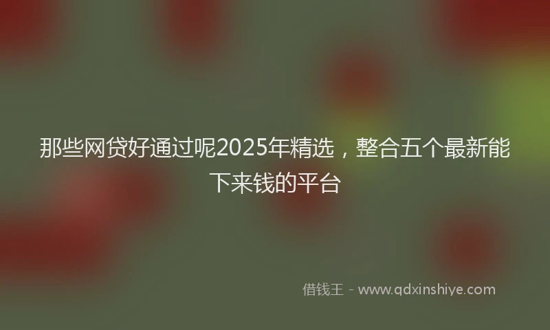 那些网贷好通过呢2025年精选，整合五个最新能下来钱的平台