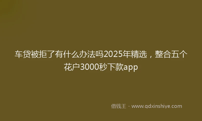 车贷被拒了有什么办法吗2025年精选，整合五个花户3000秒下款app