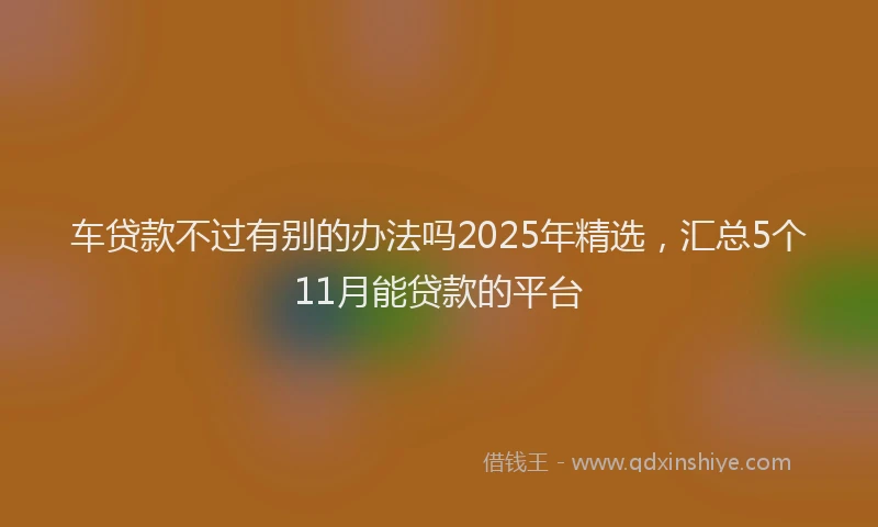车贷款不过有别的办法吗2025年精选，汇总5个11月能贷款的平台