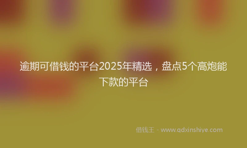 逾期可借钱的平台2025年精选，盘点5个高炮能下款的平台