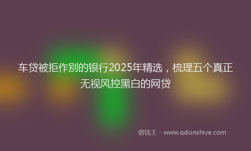 车贷被拒作别的银行2025年精选，梳理五个真正无视风控黑白的网贷