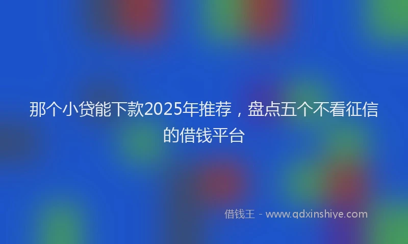 那个小贷能下款2025年推荐，盘点五个不看征信的借钱平台
